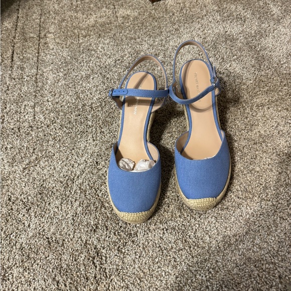 NEW | Stuart Weitzman Mykonos Canvas Periwinkle Espadrilles size 7 - Picture 3 of 6